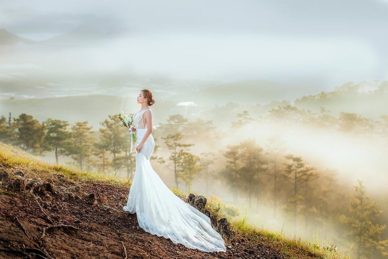 Safari-themed bridal attire